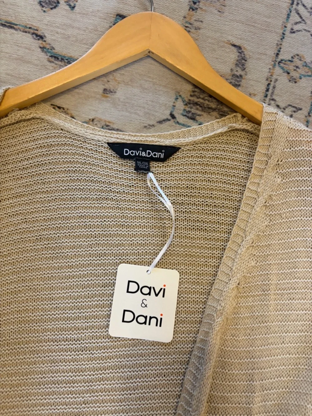 DAVI & DANI NWT Beige Fringe Duster Cardigan - Picture 8 of 10